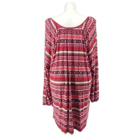 Chelsea Studio Boho Stripe Hi-Low Henley Tunic Top 4X 34/36 NWT Button Front - Picture 4 of 15